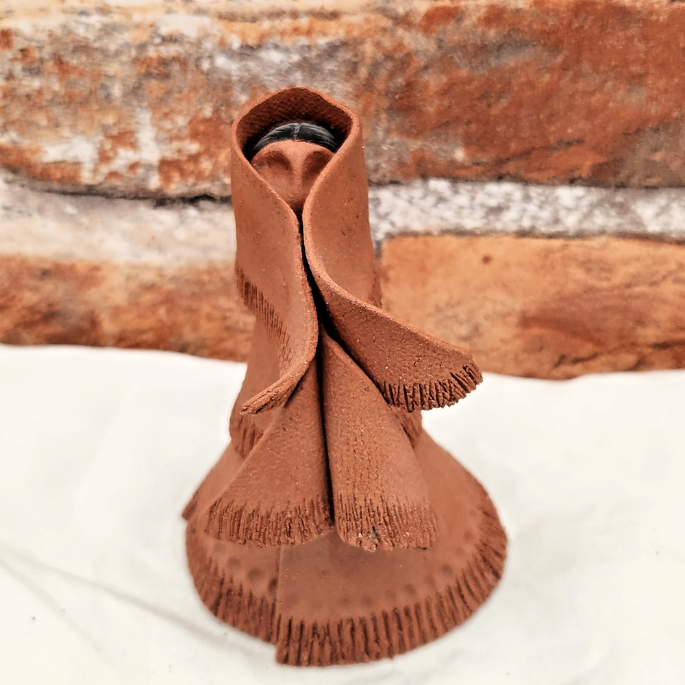 Handmade Pegi Z. AMOX Clay Sculpture – Southwest Robed Figure